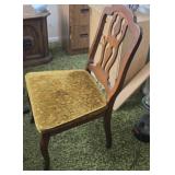 Vintage Chair with Velvet Style Cushion