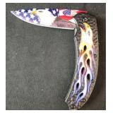 Bald eagle theme pocket knife