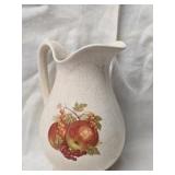 Large Ceramuc Pitcher with Fruit Pattern