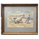 Framed western print by Wayne