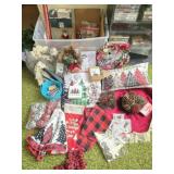 Large Tote FULL of Plaid Christmas Decor