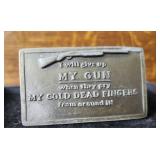 2nd amendment metal gun rights Belt buckle