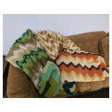 Lot of 4 knitted blankets