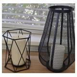 Lot of 2 Metal Decorative Candles
