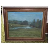 Large Signed Painting on Board