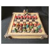Rustic style camping chess set