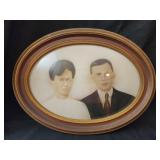 Beveled glass picture frame with portrait