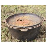 Vintage cast iron pot with lid