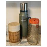 Estate Lot of thermos and Tang Pitcher