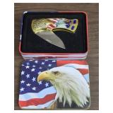 Collectible Eagle Folding Knife in Case