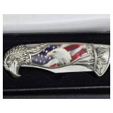 Patriotic Eagle Pocket Knife in Box