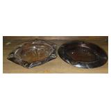 Lot of 2 glass ash trays