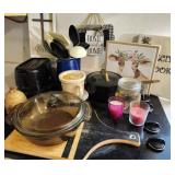 Lot of home decor glass cookware candles ETC