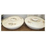 Pair of divided dishes with lids