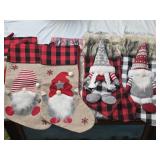 Lot of 6 Gnome Christmas Stockings