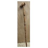 Hand carved wooden walking stick
