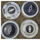 Set of 4 chevy hubcaps