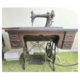 Antique Sewing Machine & Table Base