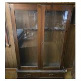 Large wood gun cabinet with glass doors