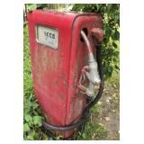 Vintage red metal gas pump