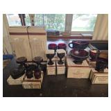 Red glass cape cod collection with boxes
