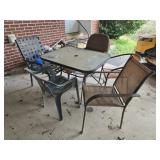 Glass top outdoor table and chairs
