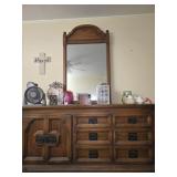 Vintage 9 Drawer Dresser & Mirror SEE DESC