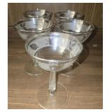 Set of 5 stemmed glasses