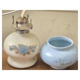 Vintage Kerosene Lantern with Ceramic Bowl