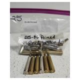 Apx 25ct 25 - 06 primed casing for reloading ammo