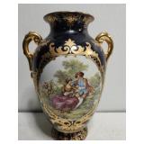 Limoges style porcelain colbat blue & gold design