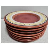 Set if 7 Pier 1 plates Hand painted earthwear