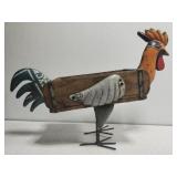 Folk Art rooster sculpture Brick Mold Planter
