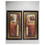 Set of 2 wooden framed textured prints