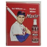 Vintage style Ted Williams Moxie soda tin sign