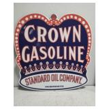 Crown Gasoline oil company tin sign