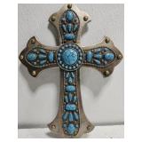 Cross decor w turquoise like stones