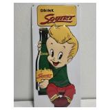 Vintage style SQUIRT soda tin sign