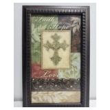 Dark wood Framed FAITH HOPE LOVE printed picture