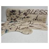 Set if 2 Bathroom rugs " BLESS HES HOME "