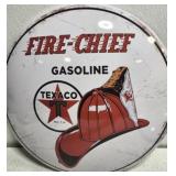 Vintage style dome tin sign TEXACO Fire
