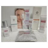 Lot of aging skin care couple different brands