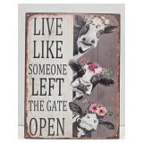 New cow metal sign