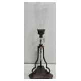 Vintage Brass  crystal candlestick holder