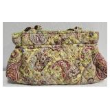 Vara Bradley Pistachio paisley silk shoulder tote