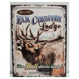 Vintage style Elk Country Lodge metal sign