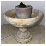 Wooden Whitewashed Bowl with Decor