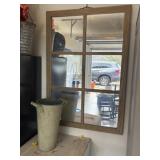Framed Mirror and Tin Vase *AS IS*