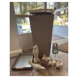 Outdoor Wicker table and Outdoor Decor