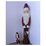 Hand carved and Painted Wooden Santas